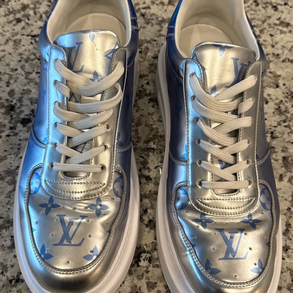 Louis Vuitton Silver Monogram Sneakers
